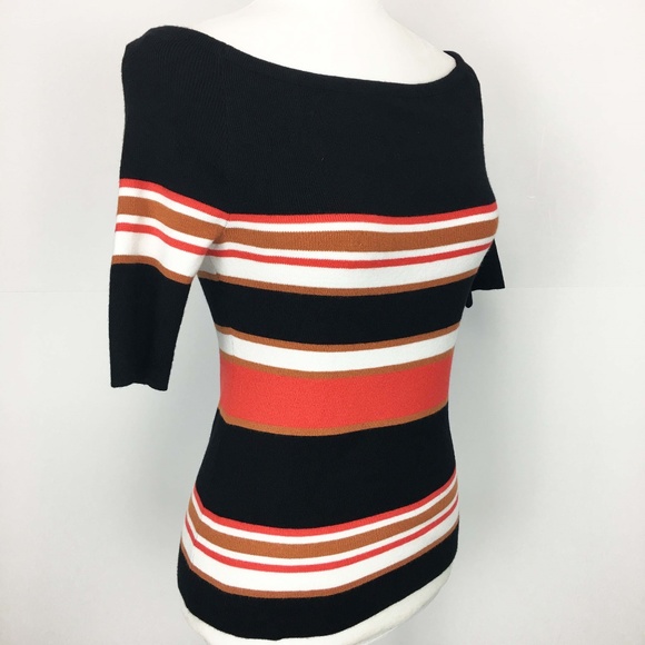 Soft Surroundings Boat Neck Striped SS Knit Top - Picture 5 of 8